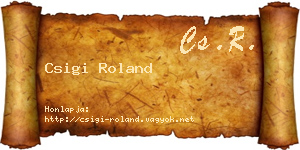 Csigi Roland névjegykártya